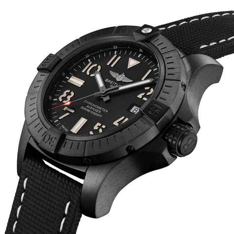 Breitling Titanium Avenger Night Mission Black Military Tang 